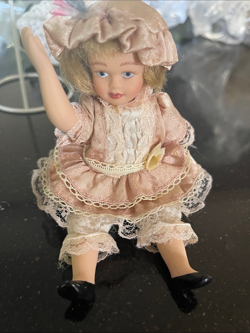 Vintage Beige porcelain baby doll 7 “